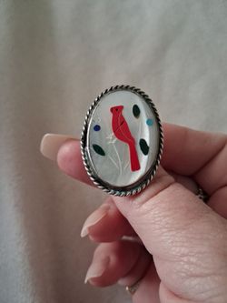 Zuni sterling silver mother of pearl ring