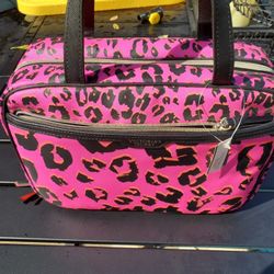 VS Pink Leopard  Print Cosmetic And Toiletry Tote NWT