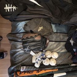 Youth Baseball Gear Bundle - Nike Bat Bag, 3 Easton Bats, 4 Balls & 1 Pair Gloves - LA Pickup