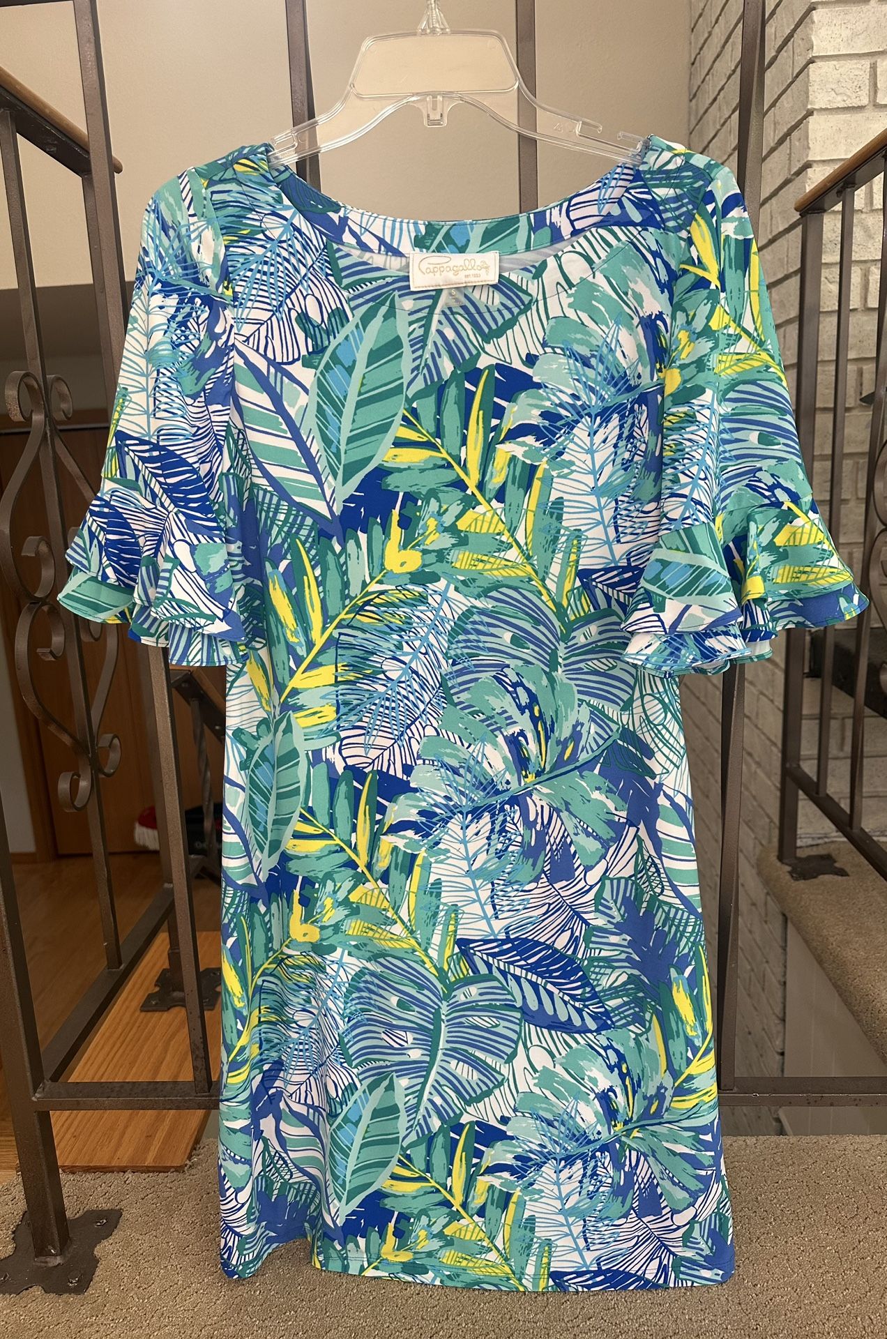 Teal Blue With A Splash Of Yellow Cute Dress
