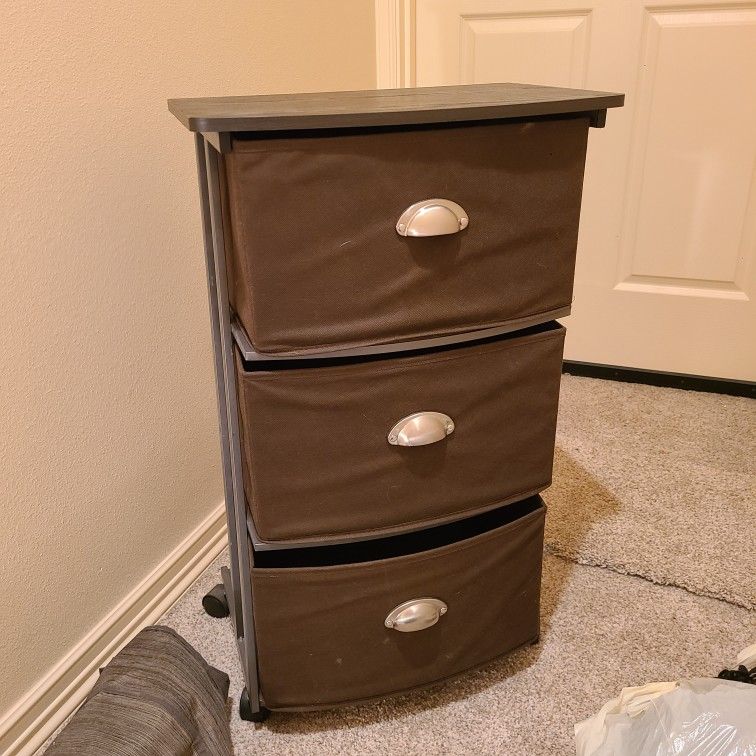 Fabric Dresser Tower with 3 Drawers