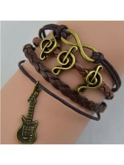 Music leather bracelet