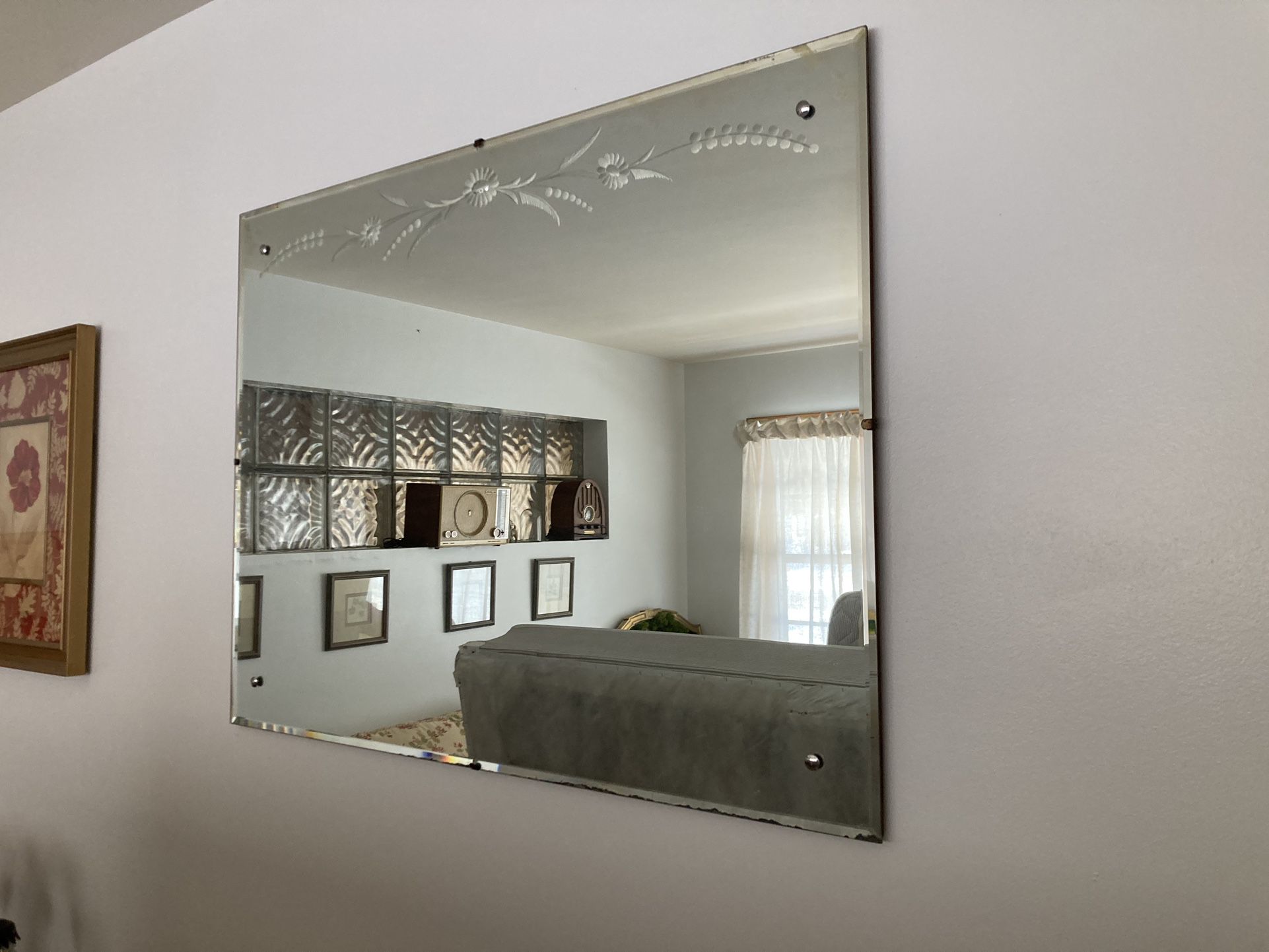 1950’s Antique Wall Mirror 40 X 30”