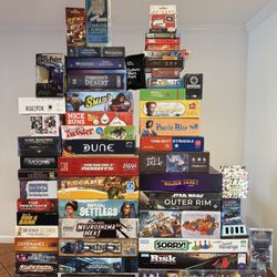 Board Games: Twilight Struggle, Captain Sonar, RFTG, Equinox 2012, Formula D, Carcassone Big Box, Android Netrunner, Keyforge, + Tons more