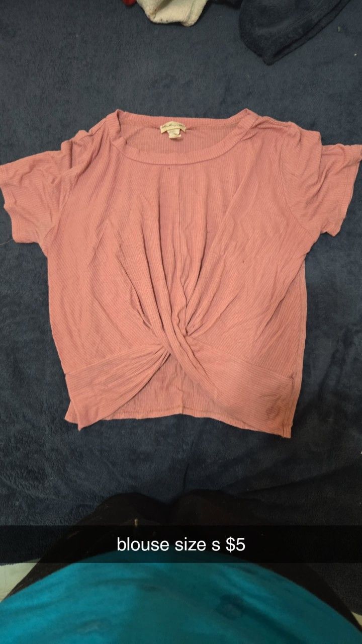 coral twisted loose blouse