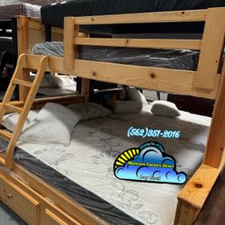 Twin Full Pinewood Heavy Duty Bunk Bed 🆕