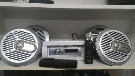 Alpine Marine radio and speakers