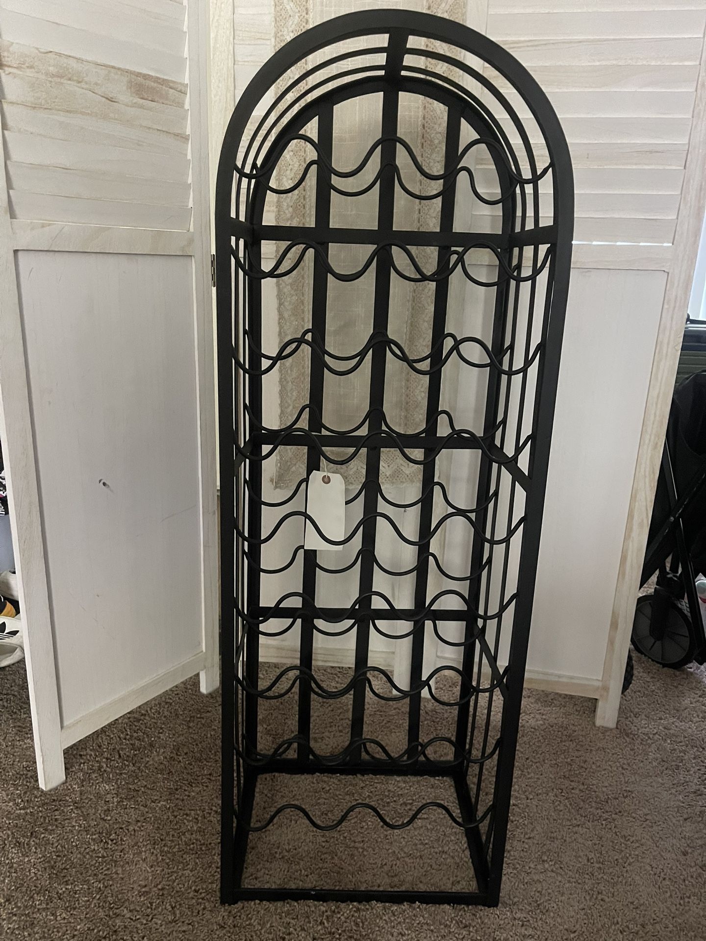 Rack- Black Rod Iron Wine Rack