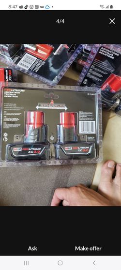 Milwakee  M12  2 battery pk  65.00  new