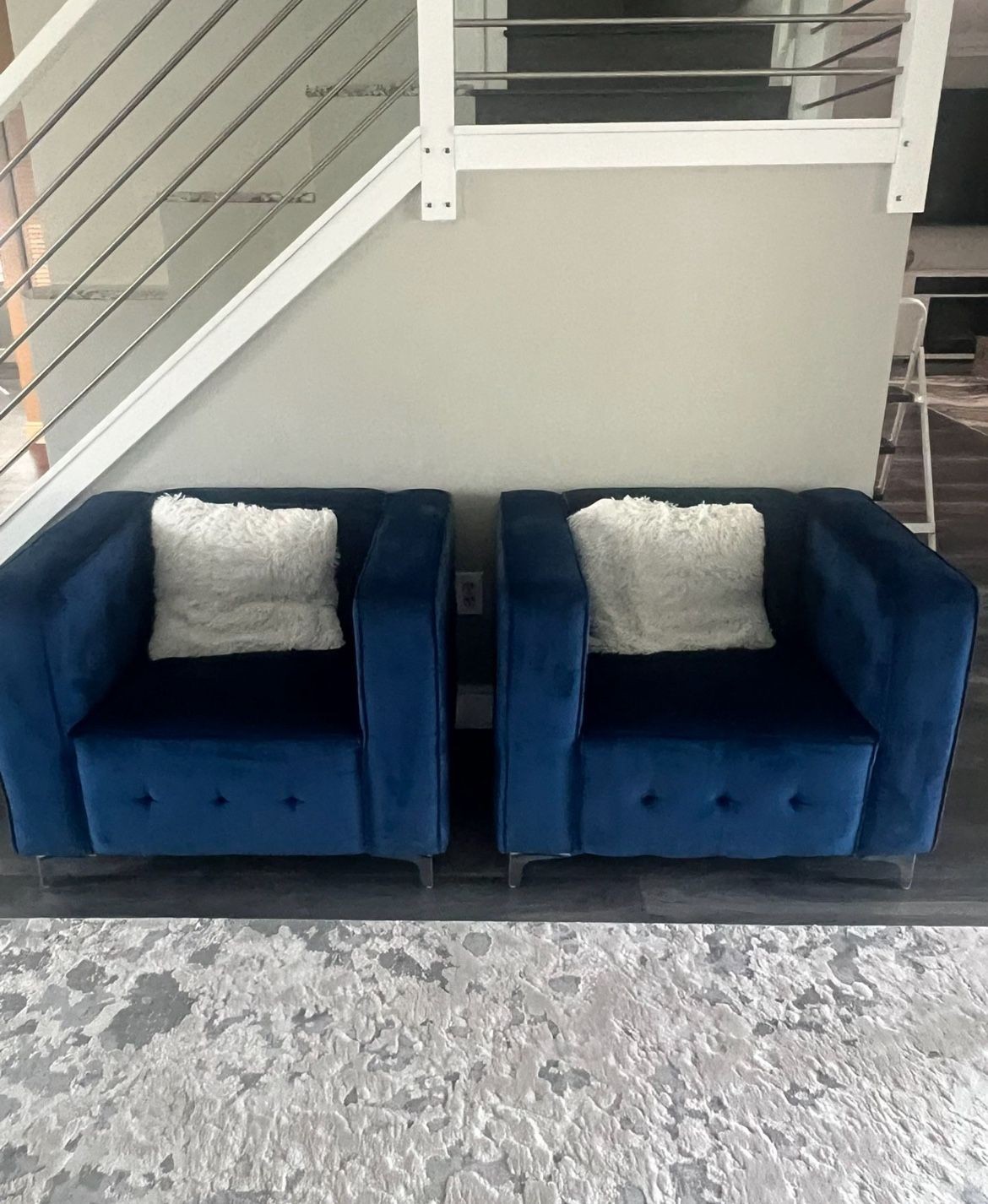2 Arm Chair NEW - Velvet - Blue