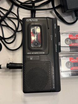 Vintage mini cassette recorder from 1980s