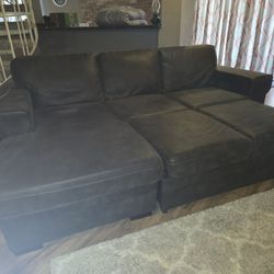 Gray Soft Leather Couch/sectional