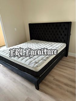 New king bed frame with mattress