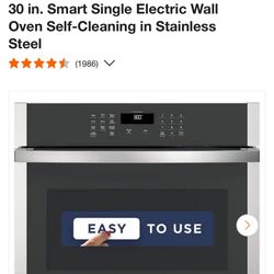 30 in. Smart Single Electric Wall Oven Self-Cleaning in Stainless Steel - BNIB 