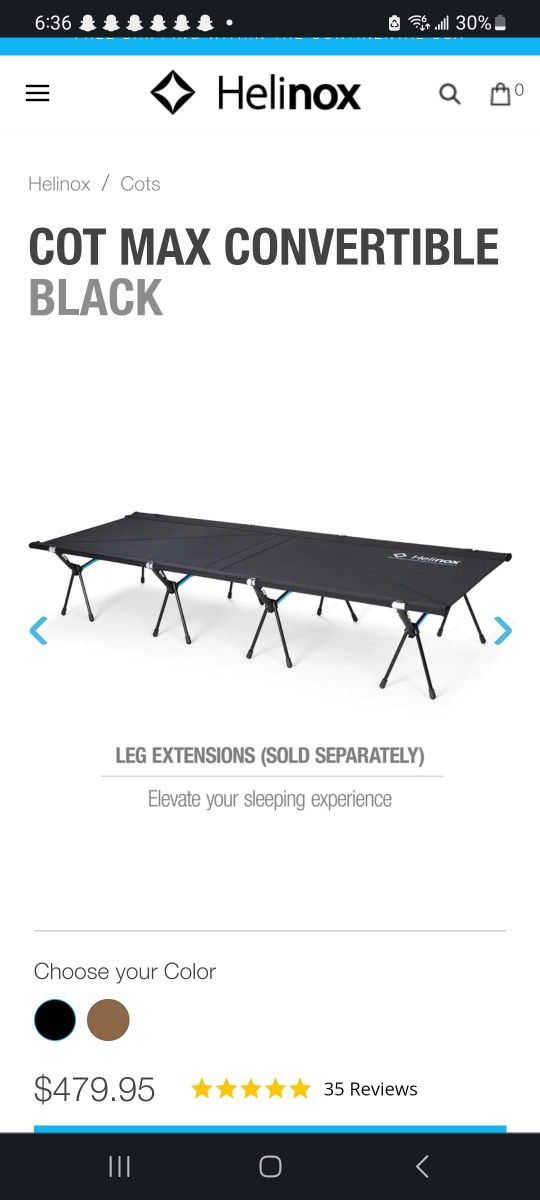 Cot Max convertible Black