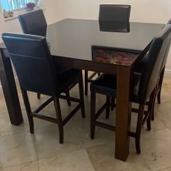 Chocolate Brown Glass Dining Table