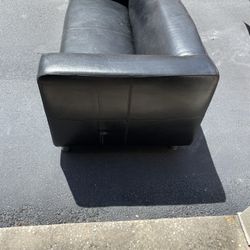 Leather Black Couch Loveseat 