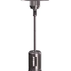 Amazon Basics 46,000 BTU Portable Outdoor Propane Patio Heater with Wheels, Commercial & Residential, Easy to Use, with Water Tank, Havana Bronze, 32.