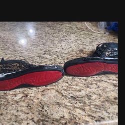 Christian Louboutin LOU SPIKES FLAT PAT/Size 12.5 High Top Sneakers Black/Gold