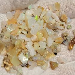 20ctw Natural Ethiopian Fire Opal Rough Polished Gemstones 5-12mm 