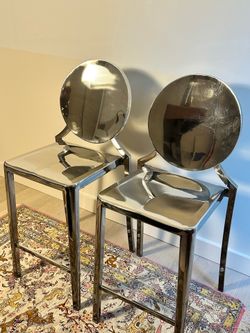 Two Metal Bar/Counter Stools (Set of 2) — $100 for Both
