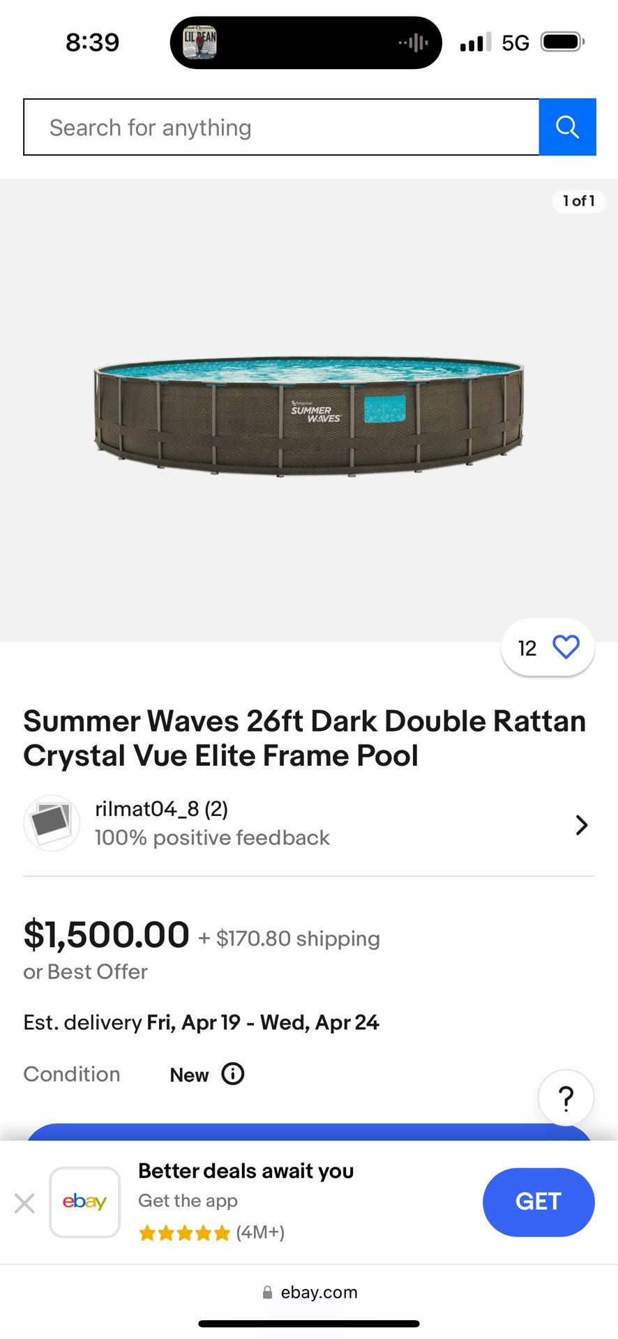 Crystal Vue Elite Summer Wave 26ft Outdoor Pool