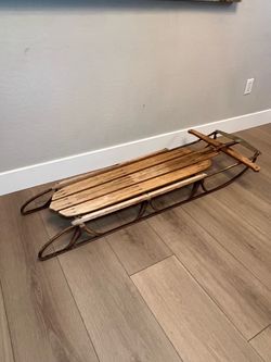 60” Long Vintage Flexible Flyer P No.60 J Decorative Wooden Snow Sled