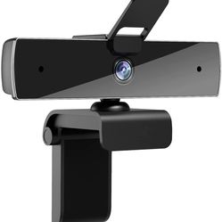 Webcam with Microphone and Privacy Cover, [Upgraded] Qtniue FHD Webcam 1080p, Desktop or Laptop and Smart TV USB Camera for Video Calling, Stereo Stre