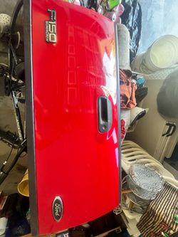 1997 through 2003 Ford F-150 SuperCrew Red Truck Bed Cap / Tonneau Cover – OEM Tailgate Panel