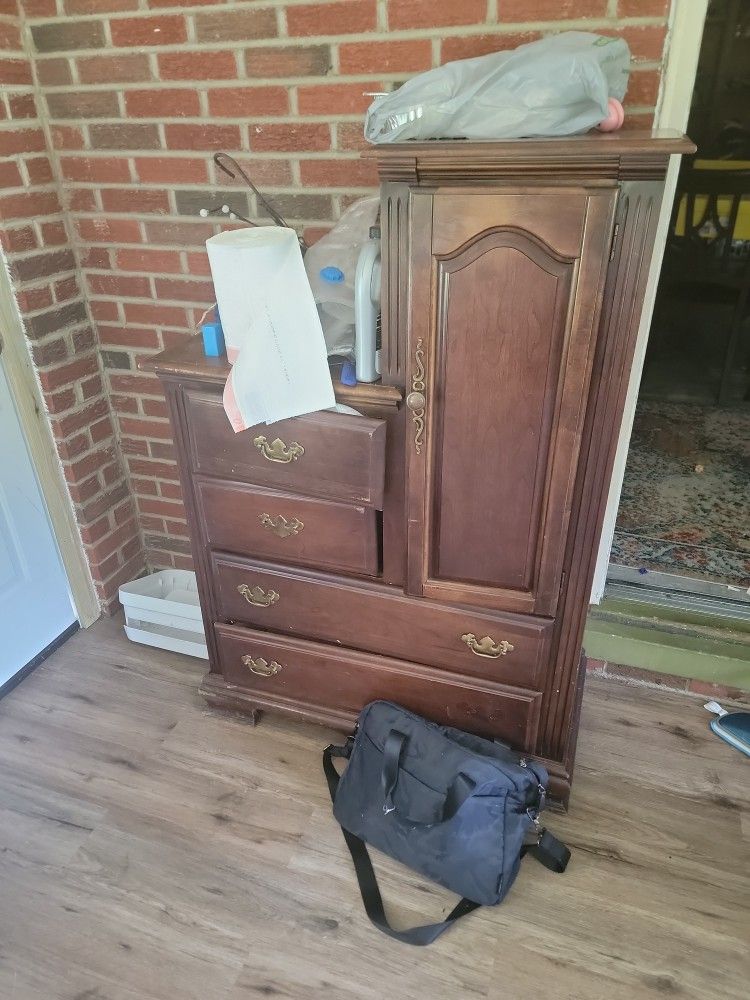 Wood Cabinet With Drawers. Free Pickup.