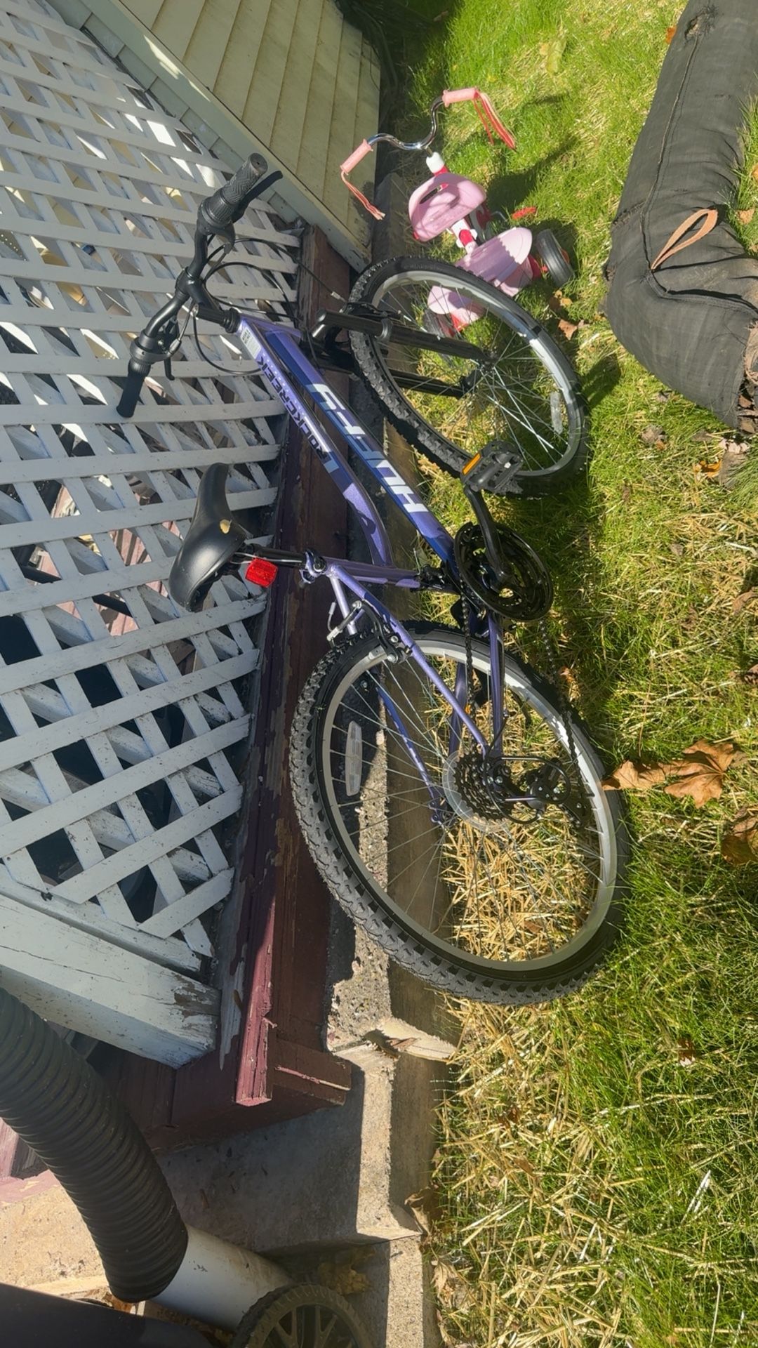 purple huffy rock creek mountain bike 