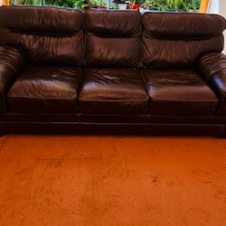 Brown Leather Sofa