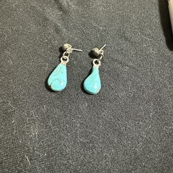 Turquoise Color Earrings With Post