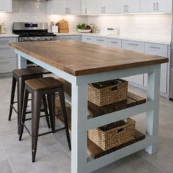 Farmhouse Rustic Kitchen Islands And Tables. 