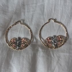 Virgin De Guadalupe Hoop Earrings