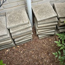 Concrete Square Patio Paver Stones 12” x 12” x 2”.   Total 80 @ 0.50 