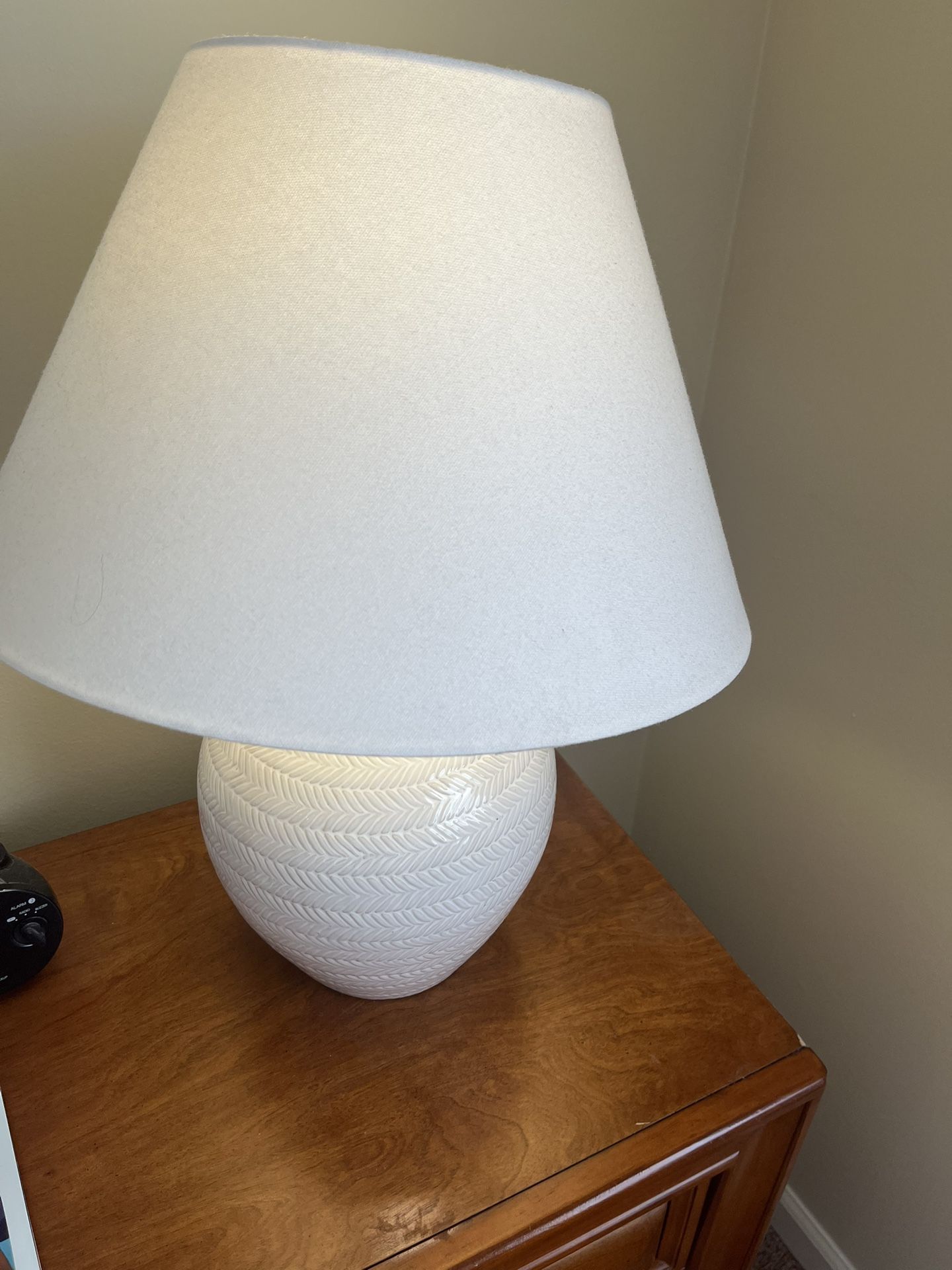 Lamps (2) White Ceramic for End Tables.