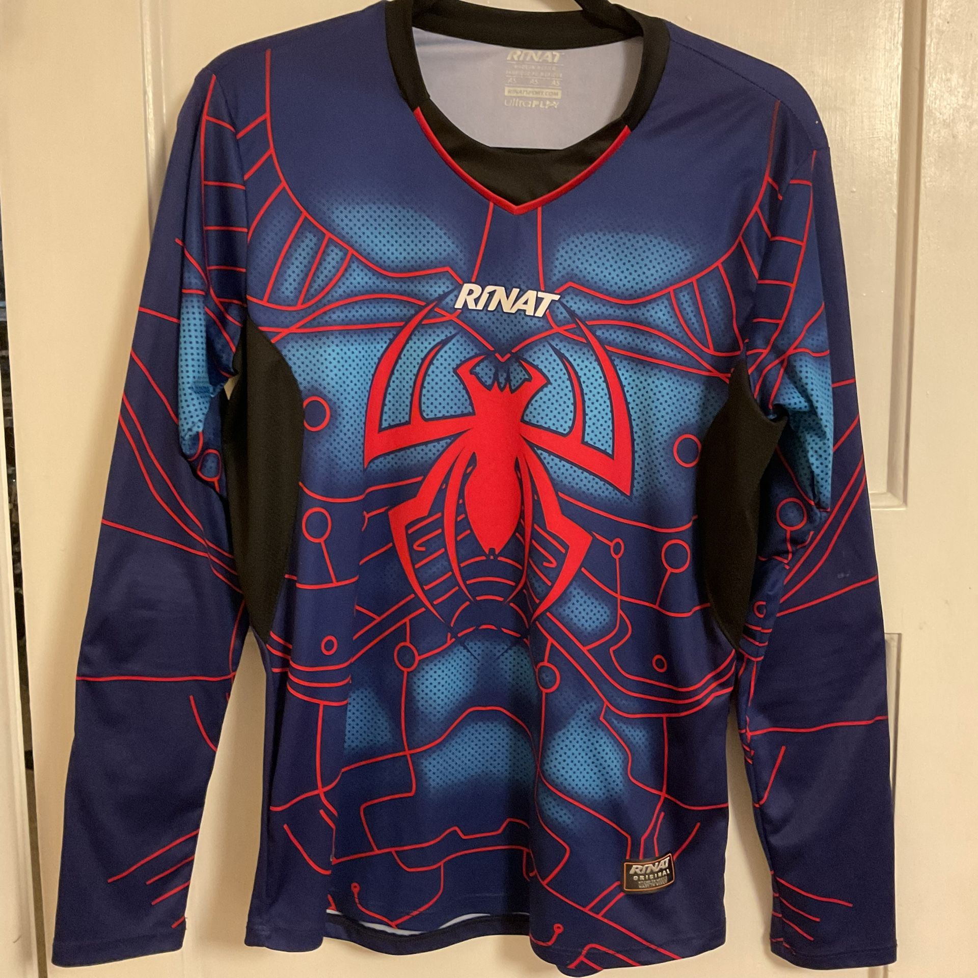Rinat Aracnik Spiderman Mens Soccer Goalkeeper Jersey Long Sleeve Small