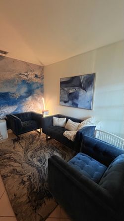 Blue set of new furniture