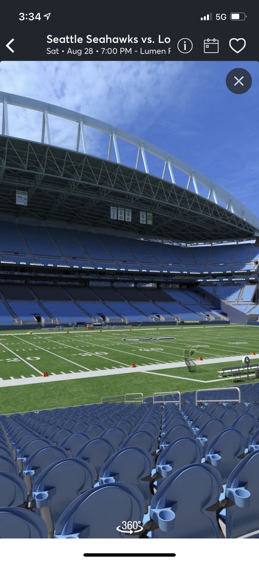 Seahawks tickets seats 17 and 18 available
