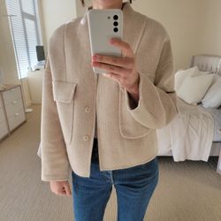 Wool double-sided short oversized Coat Jacket Cardogan XS