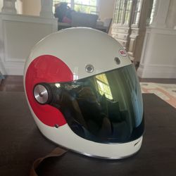 Bell Helmet Bullitt Large TT Gloss Vintage White/OxBlood) 