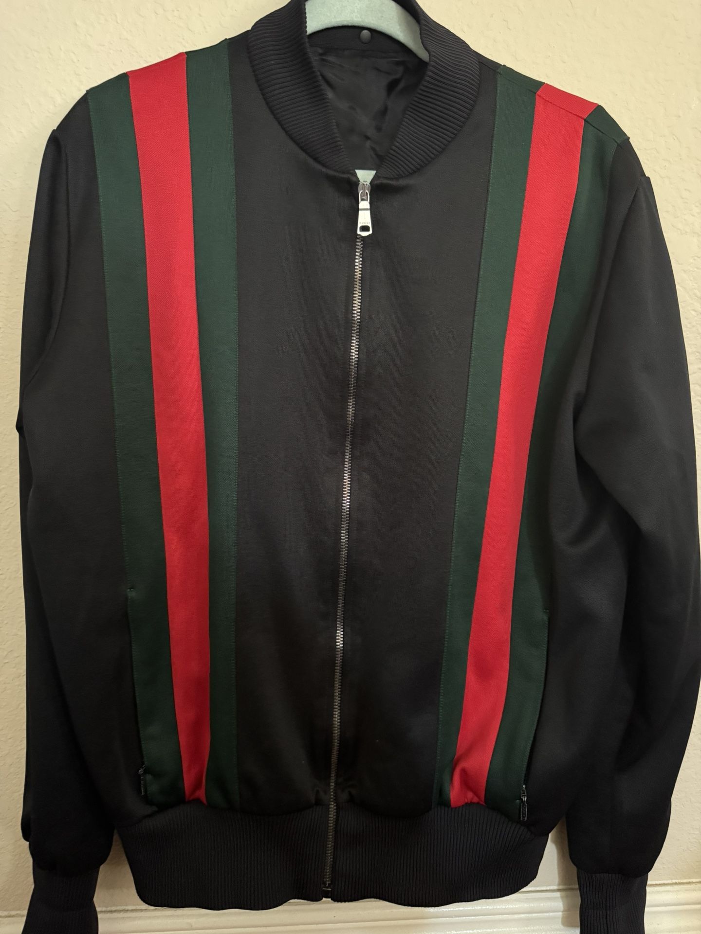 Gucci Web Stripe Black Bomber Jacket - Size M (Style Code: 493559 X9H66)
