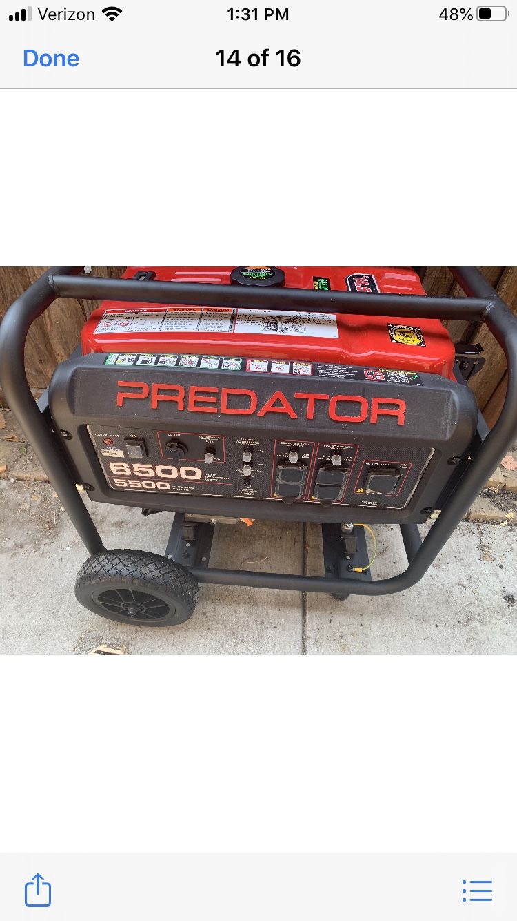 Predator 6500 Generator and wheel kit