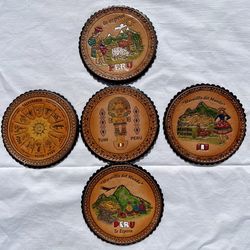 Handmade Peruvian Leather Coasters Set