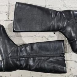 Regence Waterproof Blk Leather Boots 9.5