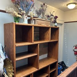 Large Vintage Wooden Bookshelf