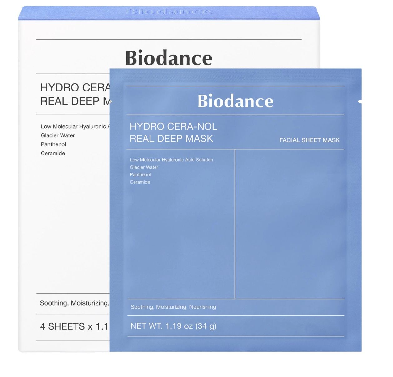 Hydroq Cera-nol Real Deep Mask - 4 pack for Dryness Relief & Redness Soothing