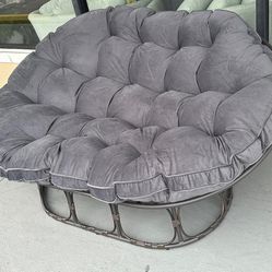 New Double Papasan Chair, Charcoal Gray