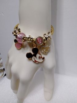 18k Oro Laminado Brazalete De mickey Mouse
